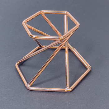 Display stand for souvenir sphere, copper colour, approx. 40×38×55mm