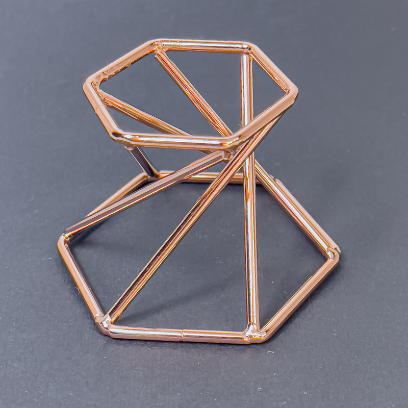 Display stand for souvenir sphere, copper colour, approx. 40×38×55mm