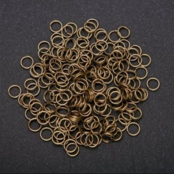 Connecting ring, bronze color, 4mm diameter, packaging 25g
