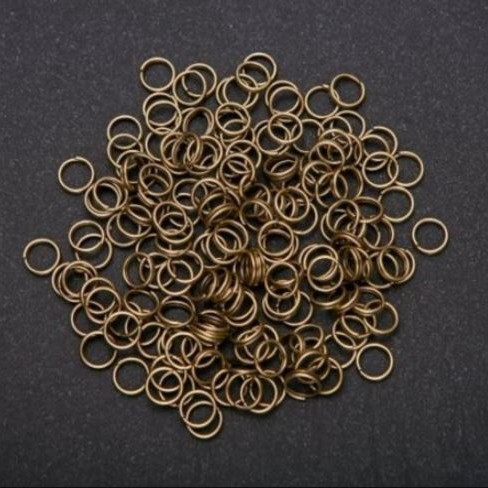 Connecting ring, bronze color, 4mm diameter, packaging 25g
