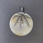 Mother-of-pearl Pendant in Silvered Frame 62x50mm+