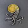 Brooch pendant Ammonite, diameter 32-38mm±, silver-coloured metal 67x53mm±, Assorted sizes