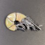 Brooch Pendant Mother of Pearl Crawfish Silver-Coloured Metal 52x27mm+