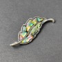 Brooch Pendant Halotite Silver Metal 51x17mm+
