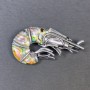Brooch Pendant Chalcedony Crab Silver Colour Silver Metal 52x27mm+