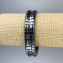 Hematite Chain Bracelet in dark grey, 15x4mm diameter, stretchy 18cm adjustable
