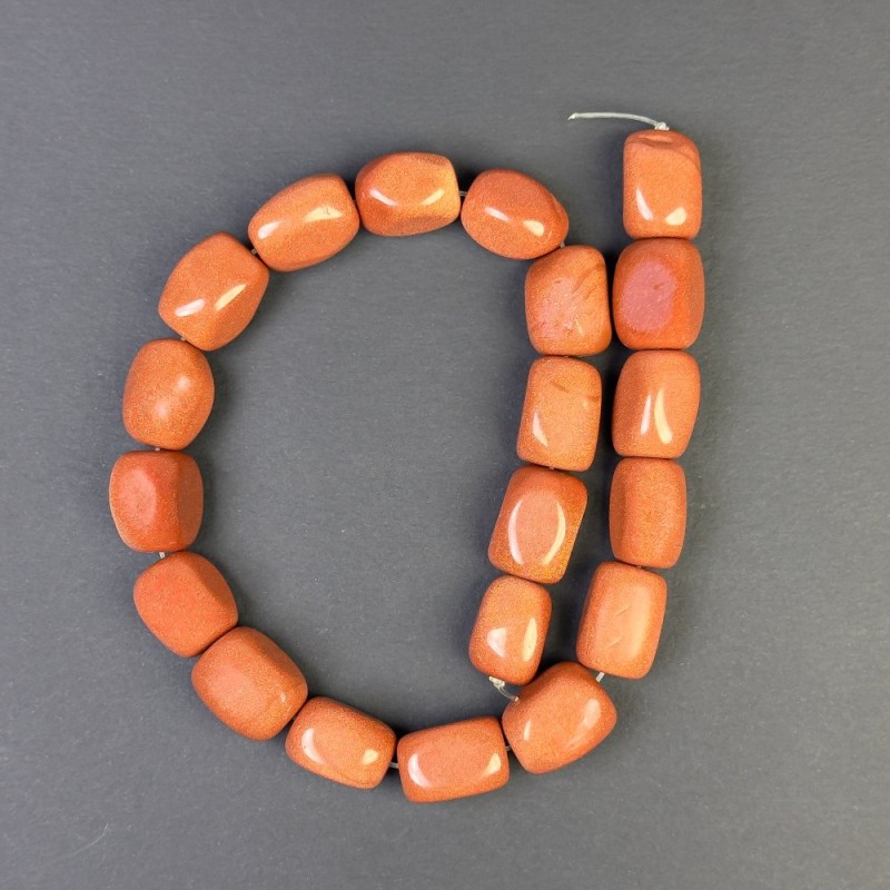Beads Aventurine Golden Sands Faceted 20x15mm± on thread, 40cm+ length