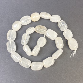 Mountain Crystal Glass Beads Faceted 14x11mm+-onThread, length 40cm+