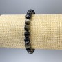 Bracelet Sunstone Obsidian Smooth Bead, 8mm diameter, 18cm length, stretch