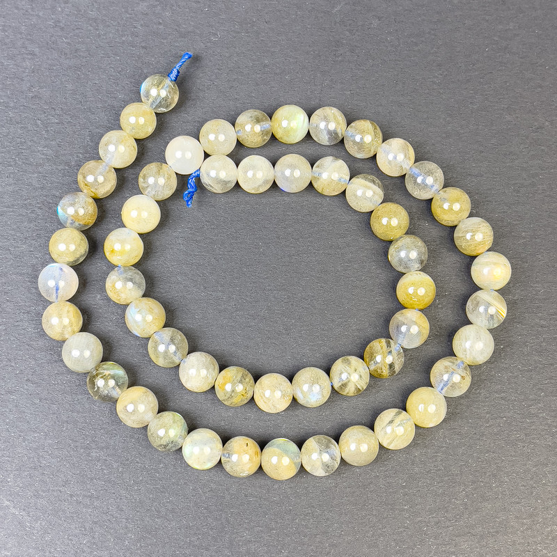 Labradorite Beads Smooth Round 8mm on Thread - 39cm Length