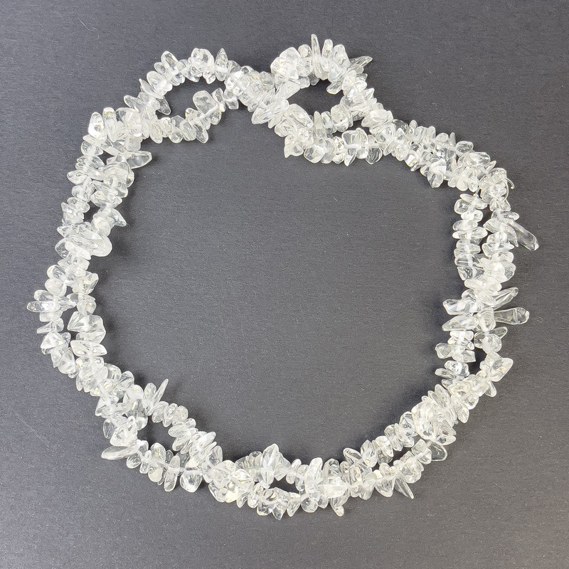 Beads Mountain Crystal Chip 4-9x2-4mm on fishing line, length 80cm+