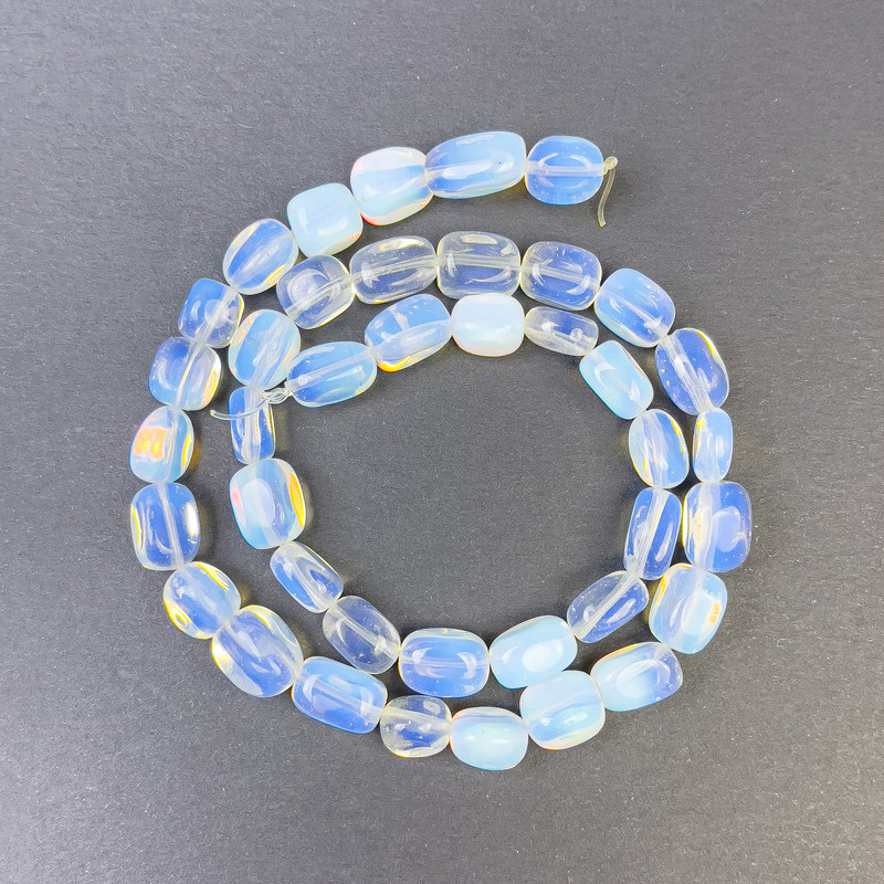 Moonstone Beads Faceted 10×8mm on Threaded String, 39cm+ length