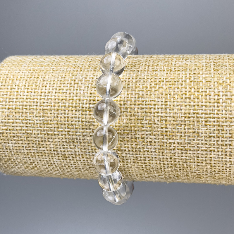 Rock Crystal Bracelet, smooth round beads, diameter 10mm+-, length 18cm+- stretch