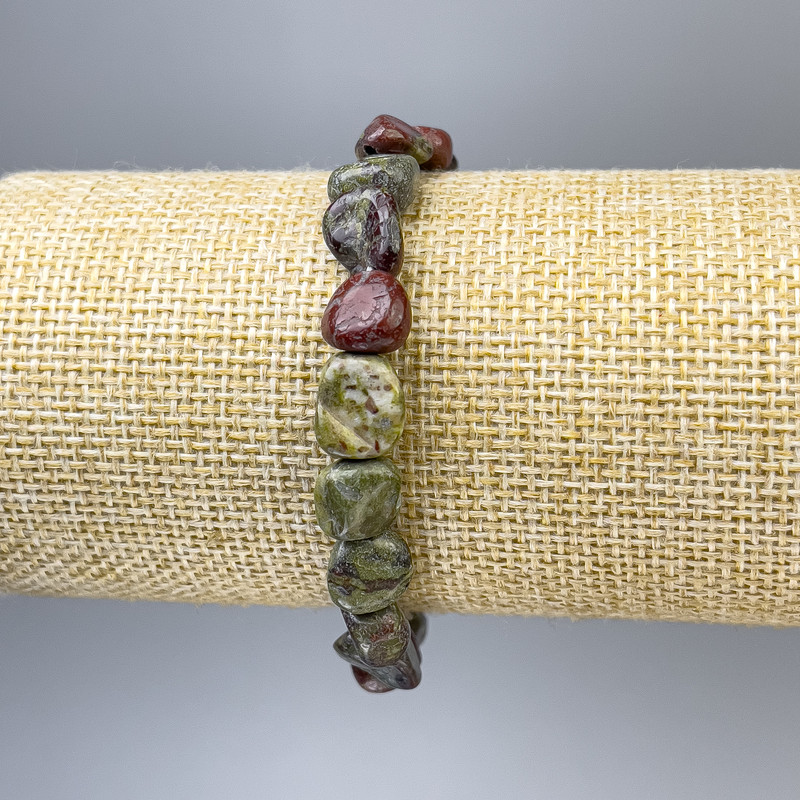 Dragon Blood Jasper Bracelet, tumbled, diameter 10x9mm+-, length 18cm+- stretch