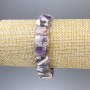 Bracelet Amethyst Chevron Rounded Link, 14x10mm diameter +-, stretch length 18cm +-
