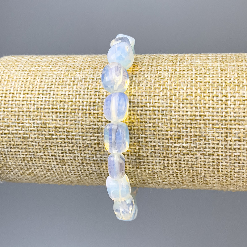 Moonstone Bracelet, tumbled, diameter 11x8mm+-, length 18cm+- stretch