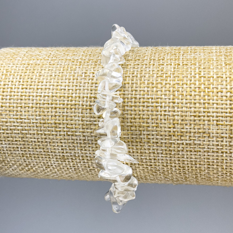 Rock Crystal Chip Bracelet, diameter 6-10x3mm+-, length 18cm+- stretch