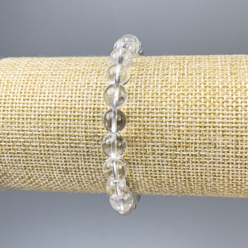Rock Crystal Smooth Bead Bracelet, diameter 8mm+-, length 18cm+- stretch