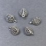 Three‑facet Pendant in Silver Colour, 8×11mm diameter, packaging 5 pcs