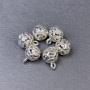 Hardware Pendant in silver-colour metal, 8×11mm ± packaging 6pcs
