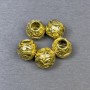 Bead Cap Inlay Bead, metal colour Gold-tone, diameter 9x10mm± hole 4.5mm±, packaging 5 pcs