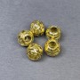 Gold-tone bead inlay bead, diameter 8.5×10mm± hole diameter 4.5mm± packaging 5 pcs