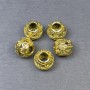 Findings spacer bead, metal colour gold, diameter 9x11mm+/- hole diameter 5mm+/- pack of 5pcs