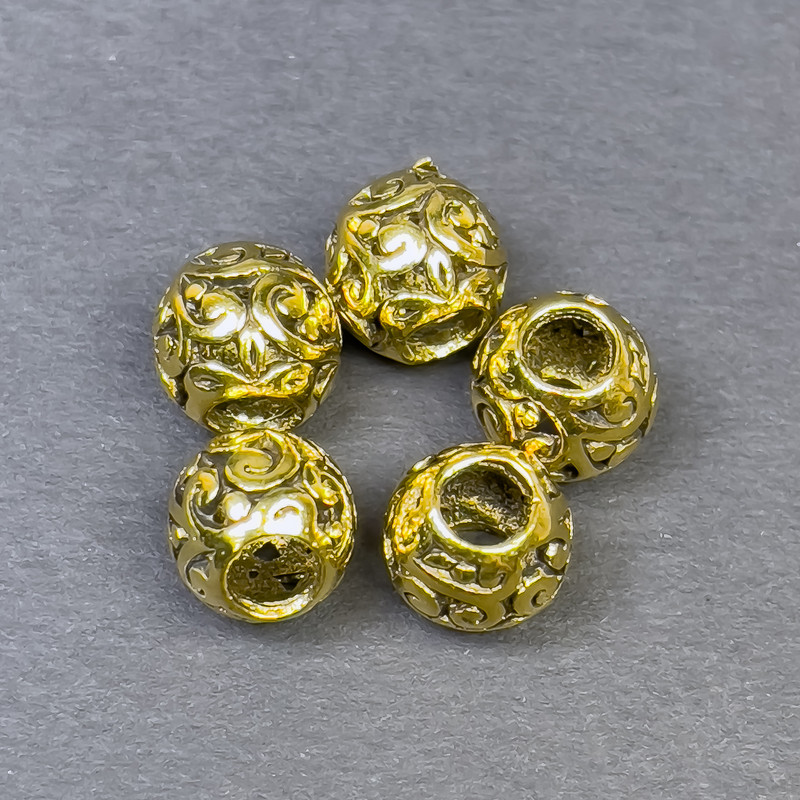 Findings spacer bead, metal colour gold, diameter 9x10mm+/- hole diameter 4.5mm+/- pack of 5pcs