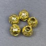 Findings spacer bead, metal colour gold, diameter 9x10mm+/- hole diameter 4.5mm+/- pack of 5pcs