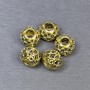 Findings spacer bead, metal colour gold, diameter 6.5x8mm+/- hole diameter 4.5mm+/- pack of 5pcs