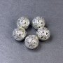 Bead finding insert, metal colour: silver, bead diameter 10×10.5 mm, hole ~2.5 mm, packaging 5 pcs