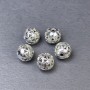 Bead bead plug colour of metal silver, diameter 10x10, 5mm+- hole, diameter 2mm+- packaging 5 pcs