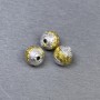 Bead Findings Bead Inlay in Metal Colour Silver and Gold, Ø 8x8mm ± hole Ø 1.5mm ± packaging 3pcs