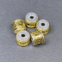 Bead Finding Inlay, metal colour silver and gold, diameter 9×10mm± hole 3mm±, price per 1 pc