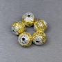 Bead finding insert, metal-colour silver and gold, diameter 11x11mm± hole diameter approx 2.5mm±