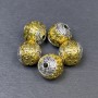 Bead Insertion Fittings, Silver-Gold Colour, 11x11 mm ± hole Ø 2.5 mm ±, price per 1 piece