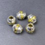 Bead Findings - bead insert, metal colour Silver with Gold, diameter 12×11mm±, hole diameter approx. 5mm±, price per 1 piece