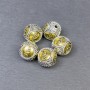 Bead finding bead insert colour metal silver and gold, diameter 11x11mm± hole diameter 2mm± price per 1 pc