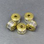 Bead filling connector in silver and gold metal tones, diameter 12×10mm± hole, diameter 4mm± price per 1 piece