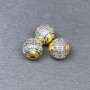 Bead Insertion Findings in Silver and Gold Tones, Ø10×9.5mm, hole ~2mm, packaging 3 pcs