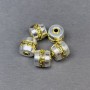 Bead filling finding colour-metal silver and gold tone, diameter 9.5×9.5mm± hole, diameter 2mm± price per 1 pc