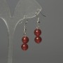 Earrings Carnelian bead 8mm+-, length 35mm+