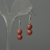 Earrings Adventurine Golden Sand Bead 8mm+-, length 32mm+-