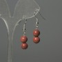 Earrings Adventurine Golden Sand Bead 8mm+-, length 32mm+-