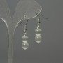 Earrings 'Cat's Eye' Bead 8mm+- light grey colour, length 35mm+