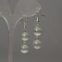 Earrings 'Cat's Eye' Bead 10mm+ light grey, length 42mm+