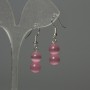 Earrings 'Cat's Eye' Bead 8mm+ Pink, length 35mm+