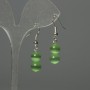 Earrings Cat's Eye Bead 8mm+ green, length 37mm+