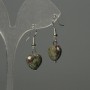 Earrings Dragon Blood Jasper Heart 12mm,+- length 30mm+-