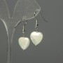 Earrings Mother of Pearl Heart 12mm+-, length 30mm+-